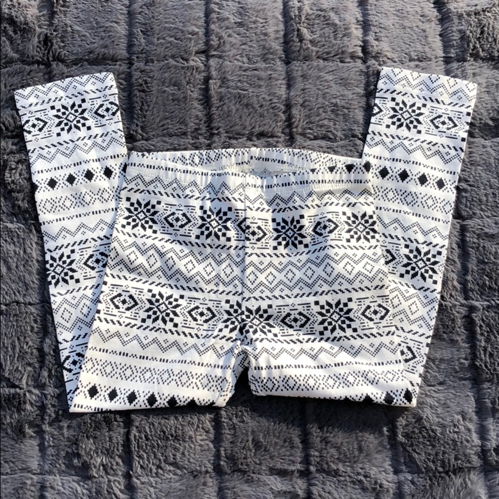 Black and Off-White Full Length Toddler Legging
